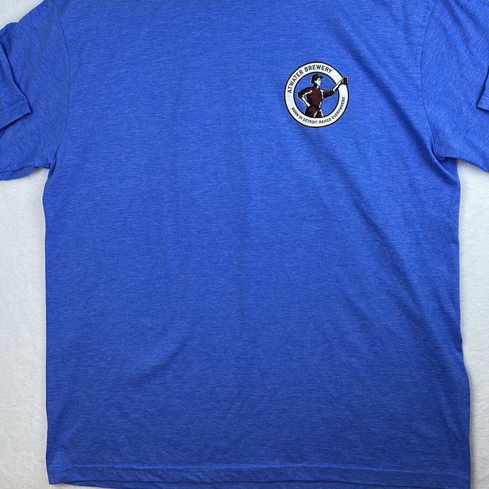 Gildan Men’s Detroit Atwater Brewery T-shirt Blue XLarge - Picture 3 of 14